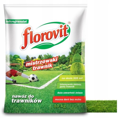 NAWÓZ DO TRAWY FLOROVIT MISTRZOWSKI TRAWNIK do trawy z mchem 10kg na Arena.pl