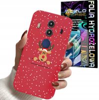 ETUI DO HUAWEI MATE 10 PRO - ŚWIĄTECZNE WZORY RENIFER MIKOŁAJ + FOLIA