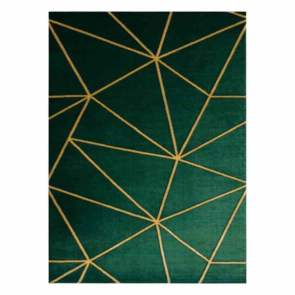 RUG/LU/ESTEMA/GEOMETRIC/BOTTLEGREEN+GOLD/80x150 zdjęcie 1