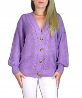 Kardigan sweter narzutka damski modny zapinany