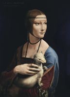 Plakat 13x18cm Dama z Łasiczką, Da Vinci Vintage do Salonu