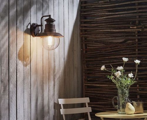 Lampa ścienna kinkiet Marie Mae IP44 retro brązowa na Arena.pl