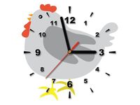 30X30CM ZEGAR SZARA KURA OBRAZ DREWNO