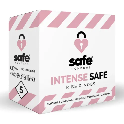 safe intense prezerwatywy z teksturą wypustek 5 szt. lateksowe 52 mm na Arena.pl