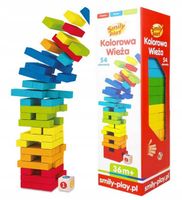 GRA CHWIEJĄCA SIĘ WIEŻA DREWNIANA kolorowa wieża