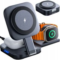 Ładowarka indukcyjna Qi Mag Safe 15W do iPhone Apple Watch AirPods Składana