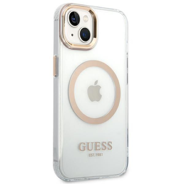 Etui Guess do iPhone 15 Plus, iPhone 14 Plus, Złoty, MagSafe zdjęcie 4