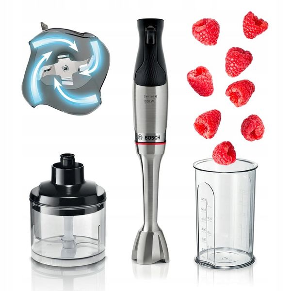 Blender ręczny z rozdrabniaczem Bosch MSM6M820 1200W QuattroBlade Pojemnik zdjęcie 1