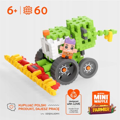 Marioinex klocki WAFFLE mini FARMER - Kombajn, 60 elementów na Arena.pl