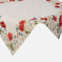 Serweta gobelinowa w maki BOCHO 100X100 naturalna