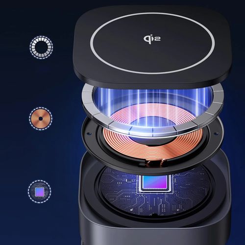 3w1 Ładowarka indukcyjna MagSafe Qi2 USB-C do telefonu słuchawek - czarna na Arena.pl