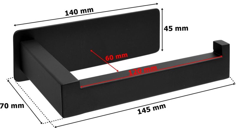 Uchwyt na papier toaletowy czarny Yunak zdjęcie 2