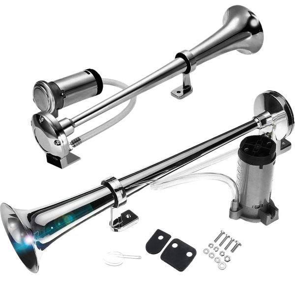 KLAKSON CHROM POJEDYNCZY Z KOMPRESOREM 12V zdjęcie 1