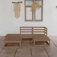 Emaga 5-cz. zestaw wypoczynkowy do ogrodu, miodowy brąz, sosnowy