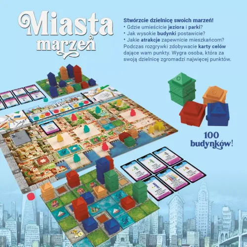 Strategiczna gra planszowa dla dzieci i dorosłych Miasta marzeń 2-4 graczy na Arena.pl