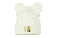 Pupill VINNY czapka dla dzieci prążkowana uszka ecru 42-44