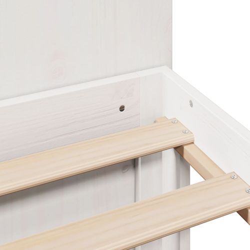 Łóżko z regałem, bez materaca, białe, 120x200 cm, sosnowe na Arena.pl