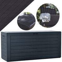 DUŻA SKRZYNIA OGRODOWA 270 LITRÓW BALKONOWA WYTRZYMAŁA KUFER SCHOWEK SZARA
