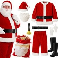 STRÓJ MIKOŁAJA PROFESJONALNY ŚWIĘTY MIKOŁAJ XXL KOSTIUM PREMIUM ZESTAW