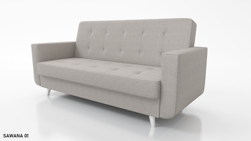 Wersalka na nóżkach funkcja spania NAOMI sprężyny, pojemnik na pościel zdjęcie 16