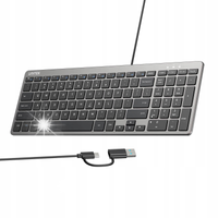 Klawiatura membranowa UNITEK SlimTap USB-C/USB-A