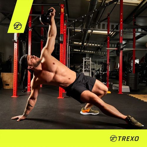 Kettlebell TREXO VKB12 12 kg Oznaczenie wagi Żeliwny Okrągły szeroki uchwyt na Arena.pl