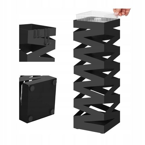 Stojak na parasole METALOWY z ociekaczem abażur czarny +4 HACZYKI na Arena.pl