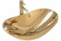UMYWALKA NABLATOWA ZŁOTA OWALNA REA ROYAL GOLD DUŻA GŁĘBOKA 60x36 cm