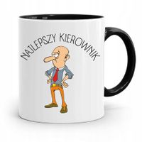Kubek Czarny Dla Kierownika Najlepszy Kierownik Z Nadrukiem Ze Zdjęciem