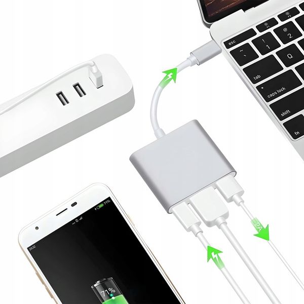 ADAPTER USB C HDMI+USB 3.0+PD 4K HUB MacBook 3w1 zdjęcie 3
