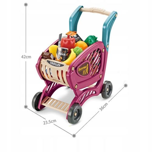 SUPERMARKET WÓZEK SKLEPOWY ZAKUPOWY DLA DZIECI SKLEP OWOCE WARZYWA MATADI na Arena.pl