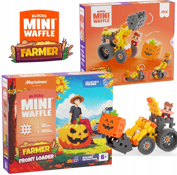 Marioinex klocki WAFFLE mini FARMER - Koparka, 50 elementów zdjęcie 1