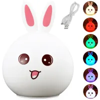 Lampka nocna LED królik RGB z dotykowym sterowaniem idealna dla dzieci