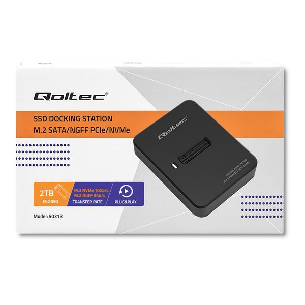 Qoltec Stacja dokująca dysków SSD M.2 SATA/PCIe | NGFF/NVMe | USB 3.1 zdjęcie 9