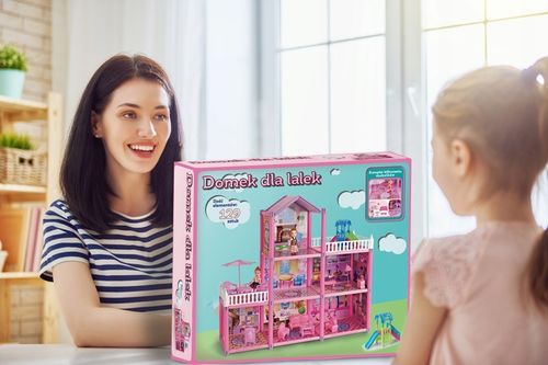 DOMEK DLA LALEK 2 LALKI MEBLE 129 ELEMENTÓW DUŻY na Arena.pl