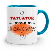 Dla Tatuażystki Tatuażysty Kubek Błękitny Prezent Z Nadrukiem Ze Zdjęciem