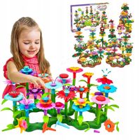 KLOCKI KWIATKI KONSTRUKCYJNE KREATYWNY OGRÓD KWIATY OGRÓDEK MOTYLE 144el