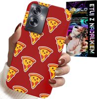 ETUI DO OPPO A79 5G - WZÓR Z WESOŁĄ PIZZĄ NA CZERWONYM TLE