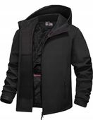 CIEPŁA KURTKA MĘSKA SOFTSHELL FUTERKO 5000 ZIMOWA KAPTUR CZARNA XXXL