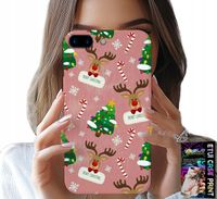 ETUI DO IPHONE ( 7 PLUS ) - ŚWIĄTECZNE RENIFERY CHOINKI LASKA WZORY