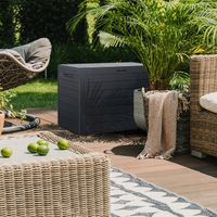 SKRZYNIA OGRODOWA NA BALKON TARAS SCHOWEK BOX ANTRACYT IMITACJA DREWNA 190L