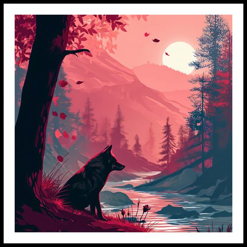 Plakat 60x60cm Wilk Przy Brzegu Lasu na Arena.pl