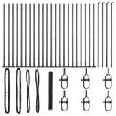 Ogrodzenie z słupkami Szary 1.4 x 50 m Stal pokryta PCV