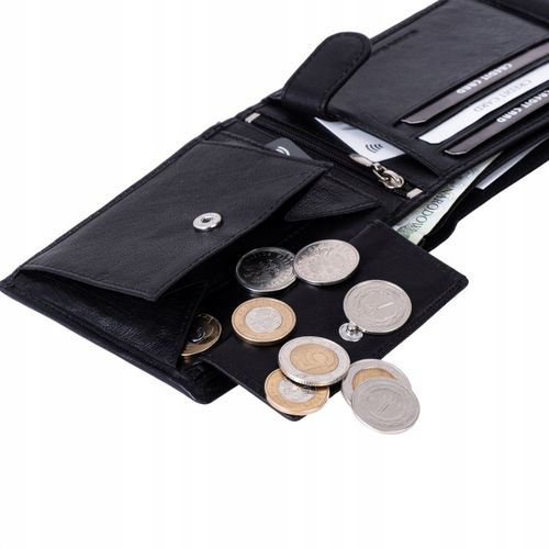 SEPHER Portfel Skórzany męski CZARNY piozomy SKÓRA na Arena.pl