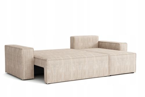 Narożnik Rozkładany BERGAMO Sztruks Rogówka z Funkcją Spania Pościel na Arena.pl