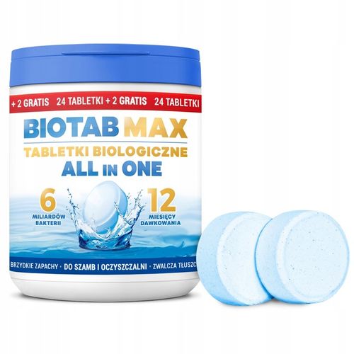 BAKTERIE DO SZAMBA BioTab ALL in ONE | Tabletki do szamba na ROK + TŁUSZCZE na Arena.pl