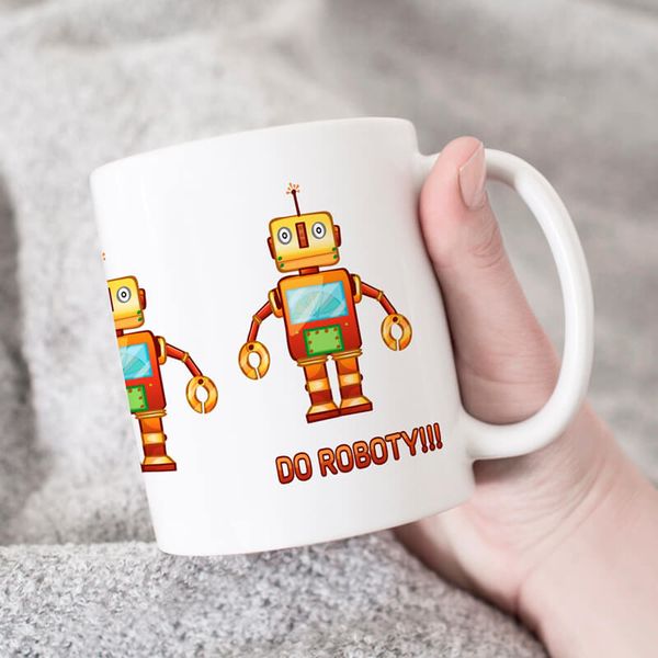 Kubek z nadrukiem - Hej roboty, do roboty zdjęcie 2