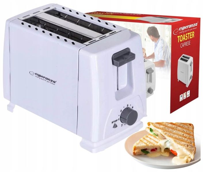 MOCNY TOSTER OPIEKACZ DO KANAPEK TOSTÓW BIAŁY 700W zdjęcie 1