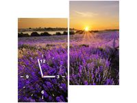 60X60CM ZEGAR POLE LAWENDY OBRAZ DREWNO ŚCIAN KWADRAT