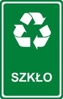 NAKLEJKA SZKŁO SEGREGACJA ŚMIECI NA ŚMIETNIK KOSZ WODOODPORNA 30x20 cm